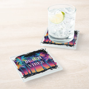 Beach Vibes Glass Onderzetter Set