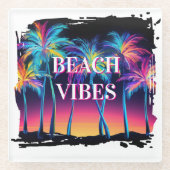 Beach Vibes Glass Onderzetter Set (Voorkant)