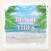 Beach Vibes Glass Onderzetter Set Glazen Onderzetter (Voorkant)