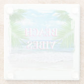 Beach Vibes Glass Onderzetter Set Glazen Onderzetter (Achterkant)