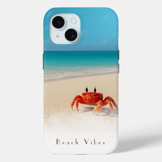 Beach Vibes – iPhone 15 Hoesje 1 Krab (Achterkant)