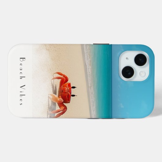 Beach Vibes – iPhone 15 Hoesje 1 Krab (Achterkant (horizontaal))