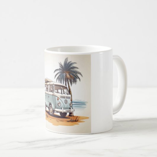  Beach Vibes Kombi Mug - Retro Surfing Serenity Koffiemok (Voorkant rechts)