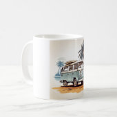  Beach Vibes Kombi Mug - Retro Surfing Serenity Koffiemok (Voorkant links)