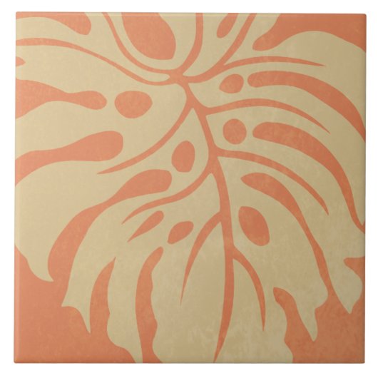 Beach Vibes Monstera art tegel Tegeltje (Voorkant)