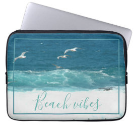 Beach Vibes Ocean Waves notebook hoesje Laptop Sleeve