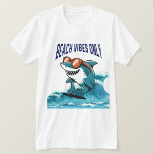 Beach Vibes Only – Koele haai met zonnebril T-shirt