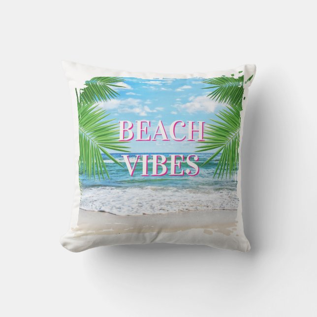 Beach Vibes Outdoor Sierkussen (Voorkant)