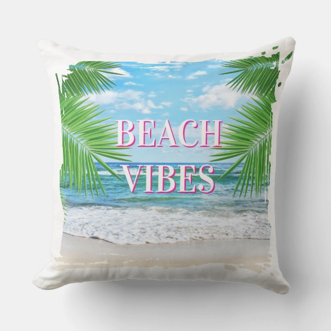 Beach Vibes Outdoor Sierkussen (Voorkant)