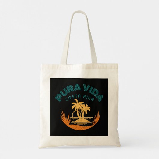 Beach Vibes Pura Vida Costa Rica Tote Bag (Achterkant)