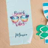 Beach vibes quote leuke naam strandlaken