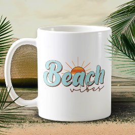 Beach Vibes Retro Summer Sun Kitchen Koffiemok