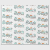 Beach Vibes Retro Summer Sun Pattern Cadeaupapier (Vlak)