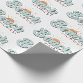 Beach Vibes Retro Summer Sun Pattern Cadeaupapier (Hoek)