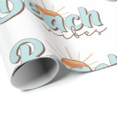Beach Vibes Retro Summer Sun Pattern Cadeaupapier (Rol Hoek)