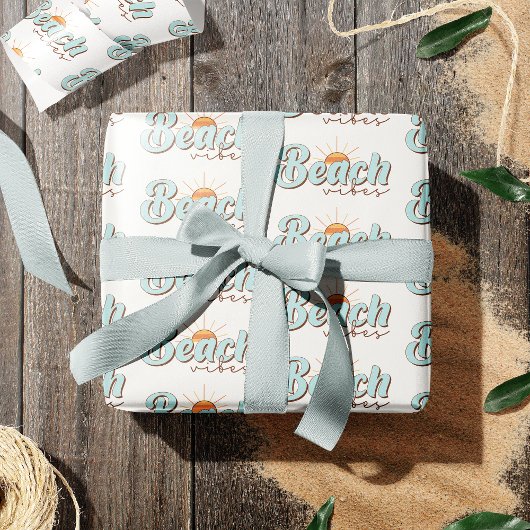 Beach Vibes Retro Summer Sun Pattern Cadeaupapier