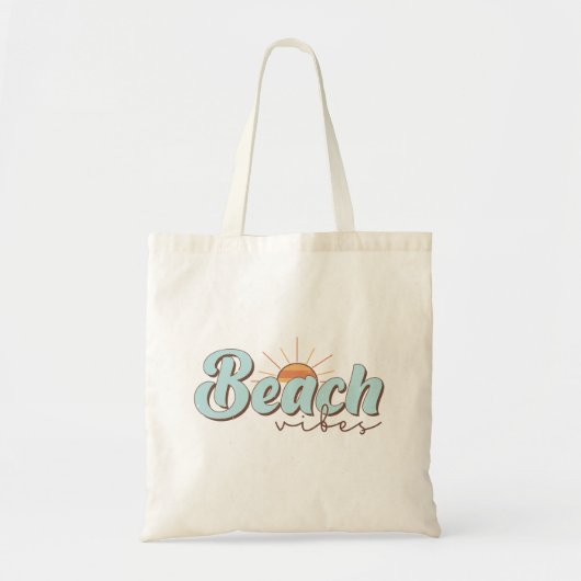 Beach Vibes Retro Summer Sun Tote Bag (Voorkant)