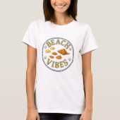 Beach Vibes,seashell design T-shirt (Voorkant)