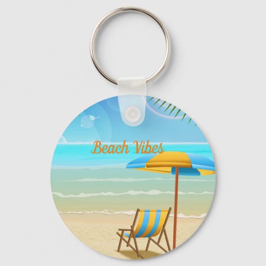 Beach Vibes Sleutelhanger, Basic Button Sleutelhan Sleutelhanger (Voorkant)
