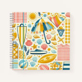 Beach Vibes Spiral Notitieboek – Kustinspiratie (Voorkant)