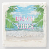 Beach Vibes Stone Onderzetter Set (Voorkant)
