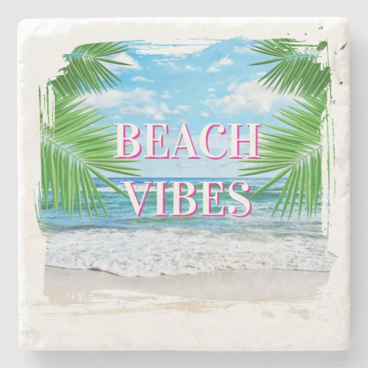 Beach Vibes Stone Onderzetter Set (Voorkant)