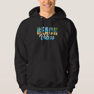 Beach Vibes Summer Palm Trees Beach Vacation Color Hoodie