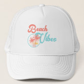 Beach Vibes Sunset Trucker Pet (Voorkant)