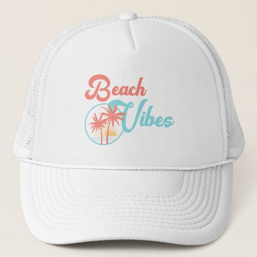Beach Vibes Sunset Trucker Pet (Voorkant)