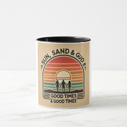Beach Vibes Sunset Vriendschapsdoelen Mok (Midden)