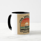 Beach Vibes Sunset Vriendschapsdoelen Mok (Voorkant links)