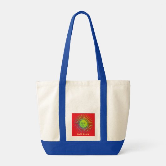 Beach Vibes Tas met aangepaste naam & zon Logo (Achterkant)