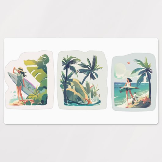 Beach Vibes Vinyl Stickers (Design 2)