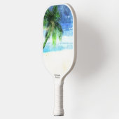 Beach Vibes Waterverf Palm Tree Sand Custom Text Pickleball Paddle (Links)