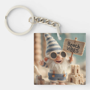 "Beach Vibes" Zomer Tuinkabouter Sleutelhanger