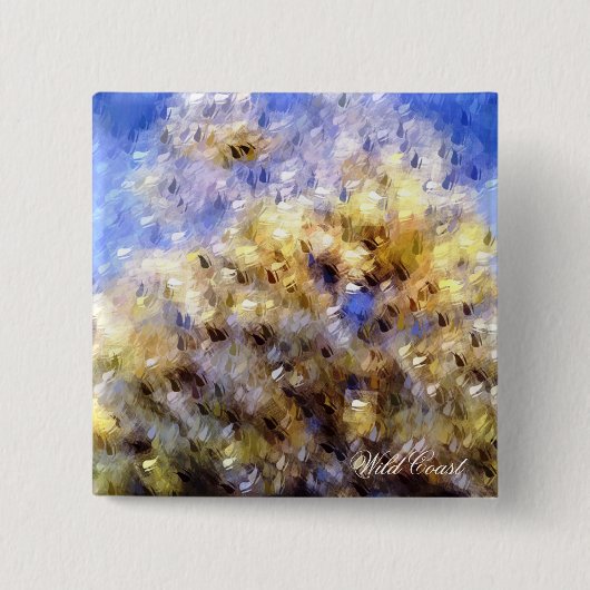 BEACH VIERKANTE BUTTON 5,1 CM (Voorkant)