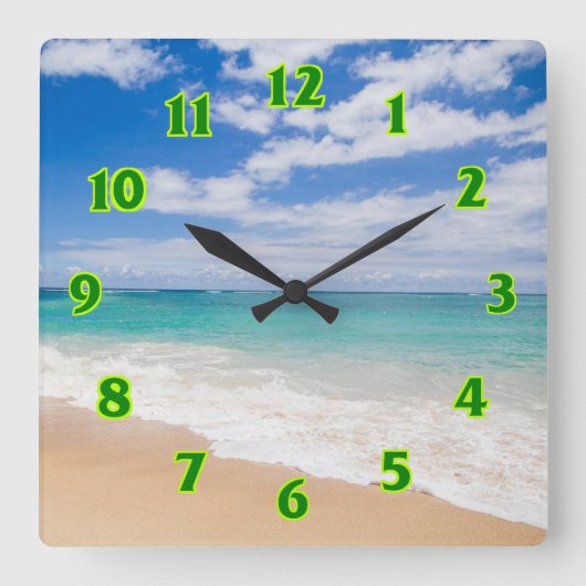 Beach Vierkante Klok (Voorkant)