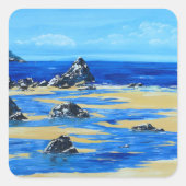 Beach Vierkante Sticker (Voorkant)