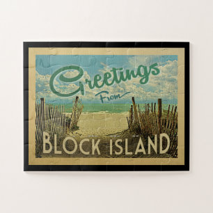 Beach Vintage Travel Block Island Legpuzzel