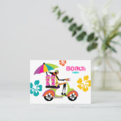 Beach Visitekaartje Scooter Girl Teenslippers (Staand voorkant)