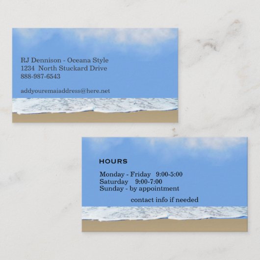 Beach Visitekaartjes (Voorkant / Achterkant)