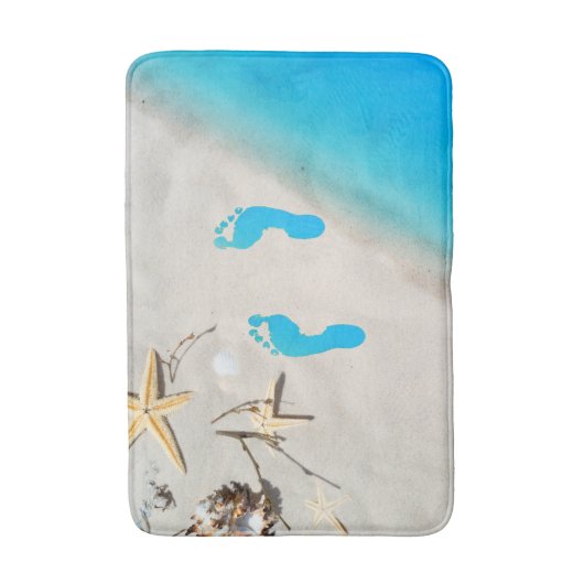 Beach-voetafdruk Badmat (Voorkant Verticaal)