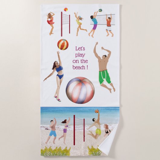 Beach Volleyball Beach Towel Strandlaken (Voorkant)