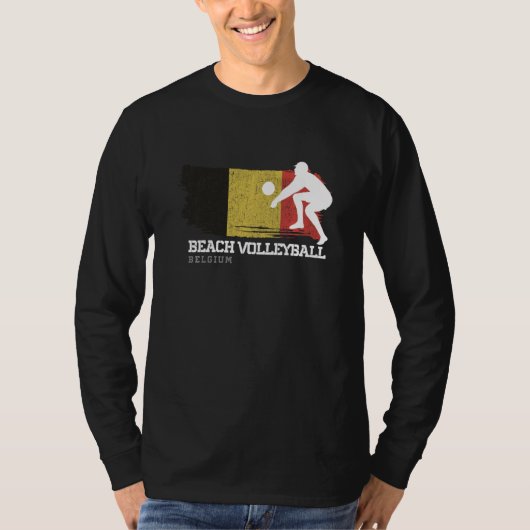 Beach Volleyball België vlag liefdesvolleyball Pla T-shirt (Voorkant)