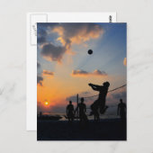 Beach Volleyball bij zonsondergang Briefkaart (Voorkant / Achterkant)