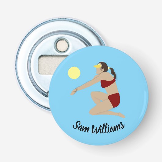 Beach Volleyball Button Flesopener (Voorkant)