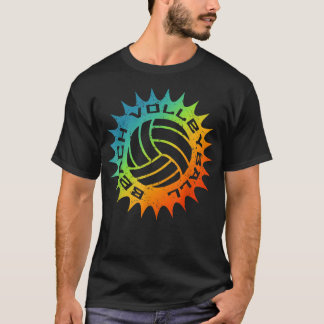 Beach Volleyball Cool Rainbow Sun Volley Ball de T-shirt