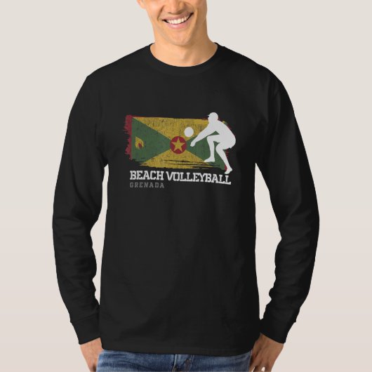 Beach Volleyball Grenada Flag Love Volleyball Play T-shirt (Voorkant)