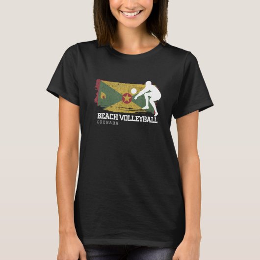 Beach Volleyball Grenada Flag Love Volleyball Play T-shirt (Voorkant)