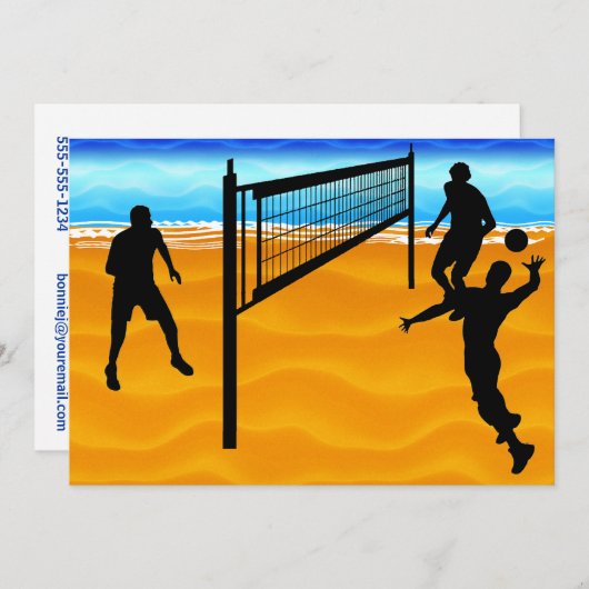 Beach Volleyball Kaart (Voorkant / Achterkant)